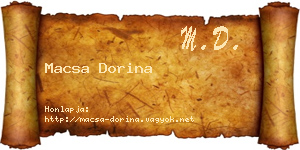 Macsa Dorina névjegykártya